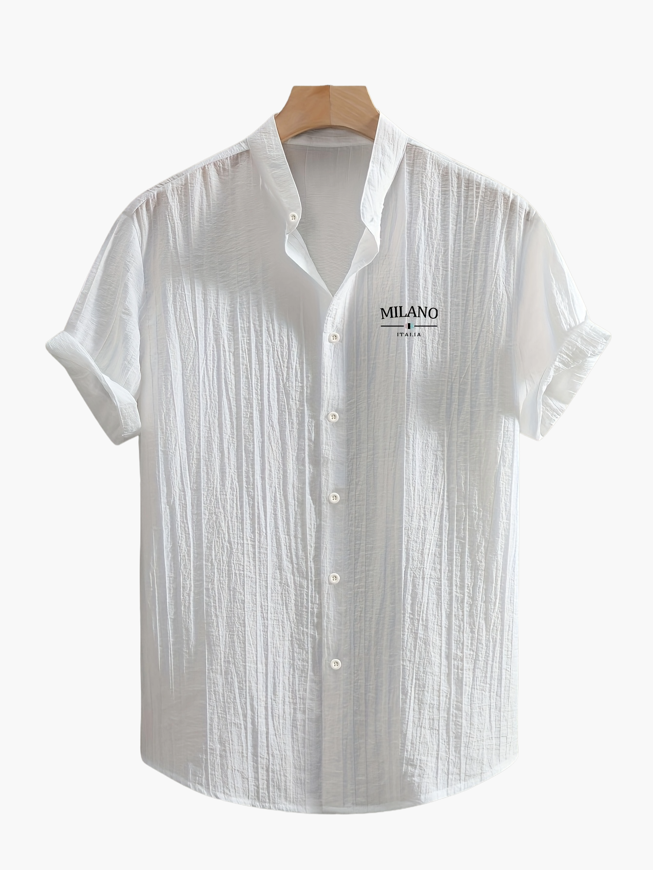 Men's Stand Collar Summer Casual Shirt with Button Placket – Urban Milano Design