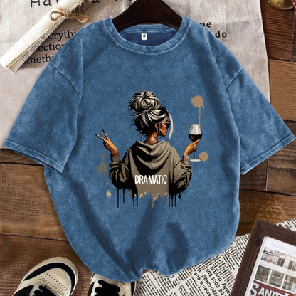 Damen Oversize T-Shirt Dramatic Print Streetstyle – Lässiges Statement-Shirt mit Grafik