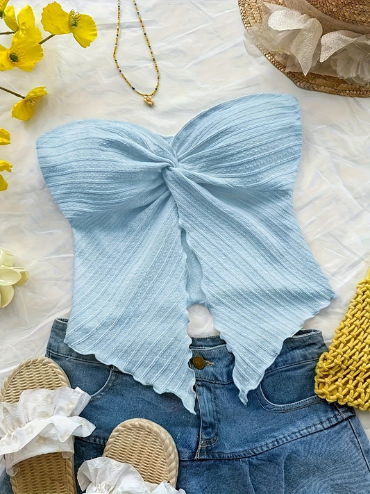 Women's Bandeau Top Bow Look Summer Party Casual