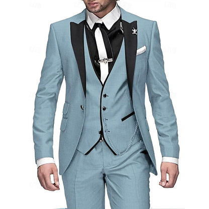 Men's 3-Piece Slim Fit Suit Set – Elegant Business & Wedding Suit