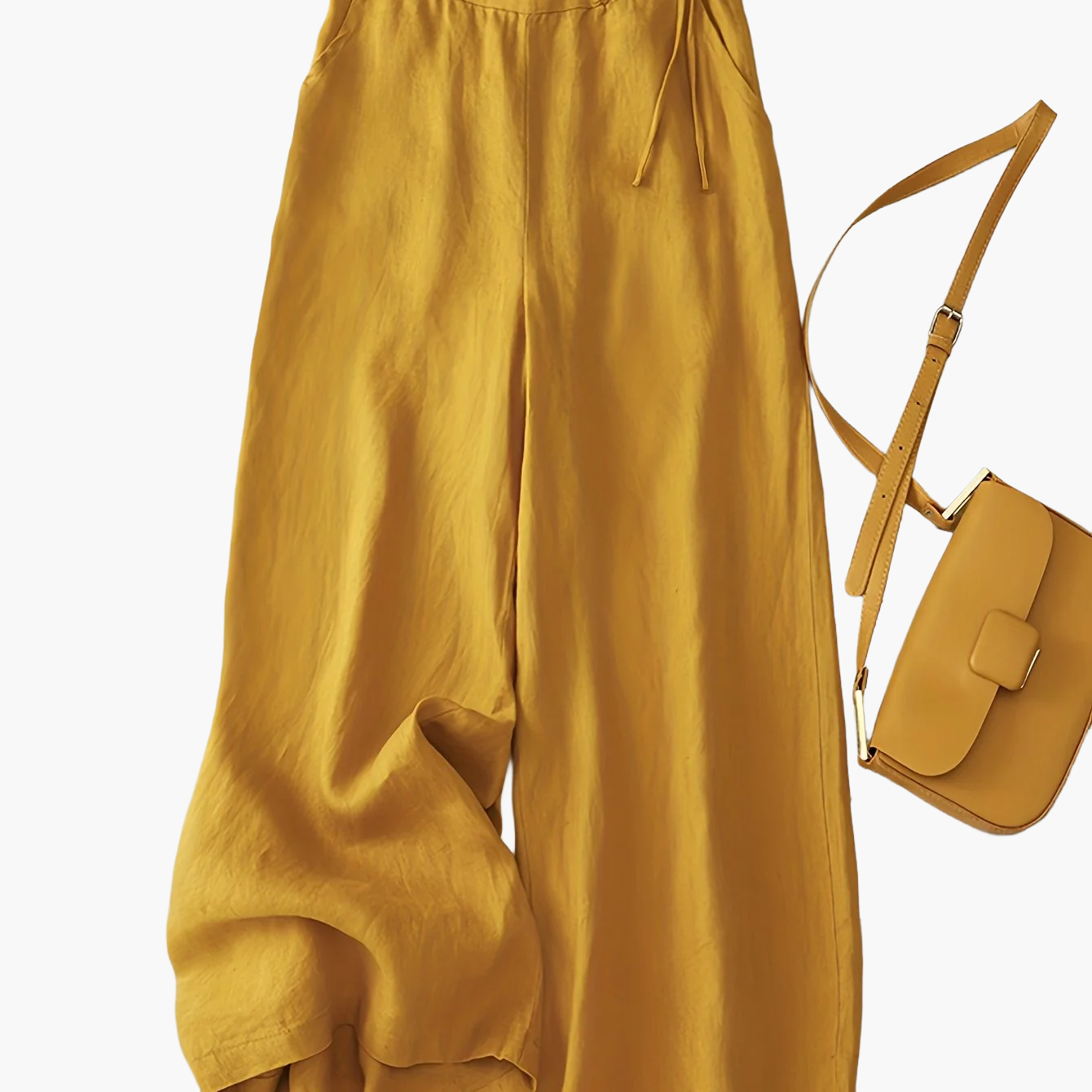 Women's Wide-Leg Casual Pants Elegant with Tie Belt – Perfect for Spring and Summer
