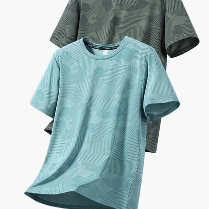 Herren Freizeit T-Shirt Set – Atmungsaktive Sommer Oberteile im tropischen Stil, ideal für Alltag und Sport