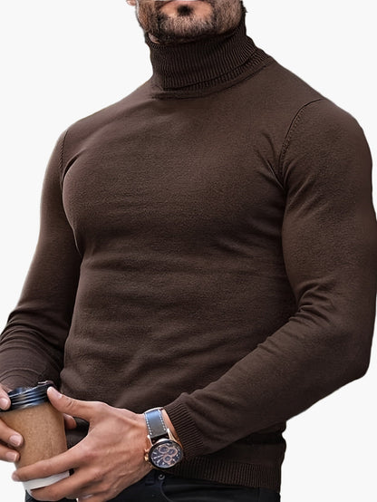 Herren Rollkragenpullover – Modischer, figurbetonter Strickpullover für Freizeit und Alltag