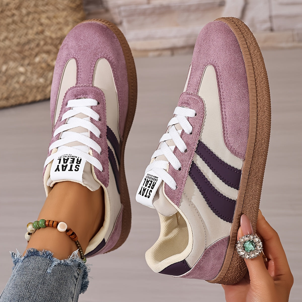 Women's Retro Sneakers in Vintage Look – Fashionable Casual Shoes with Comfort Sole