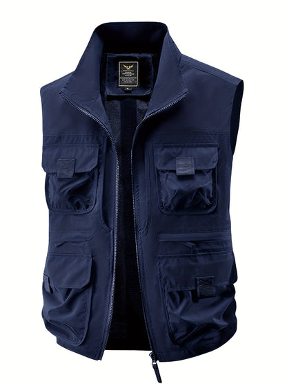 Men's Outdoor Utility Vest with Multiple Pockets for Leisure and Adventure