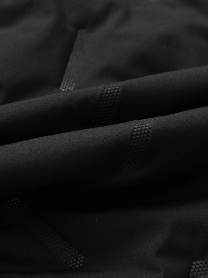 Men's black quilted vest with hood, sleeveless jacket