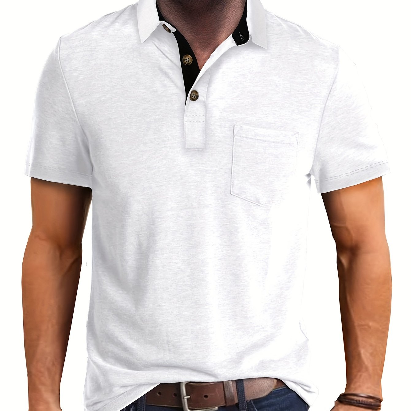 Men's Polo Shirt with Chest Pocket – Modern, Casual Polo Shirt for Everyday and Leisure Wear