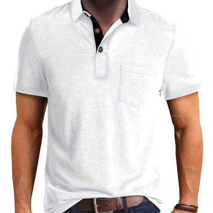 Men's Polo Shirt with Chest Pocket – Modern, Casual Polo Shirt for Everyday and Leisure Wear