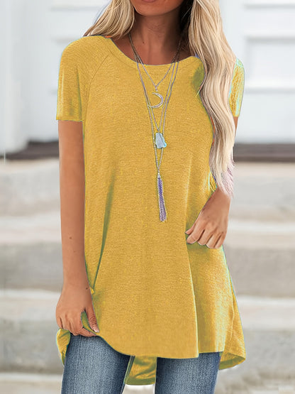 Women's Tunic Shirt Short Sleeve Loose Fit Casual Everyday