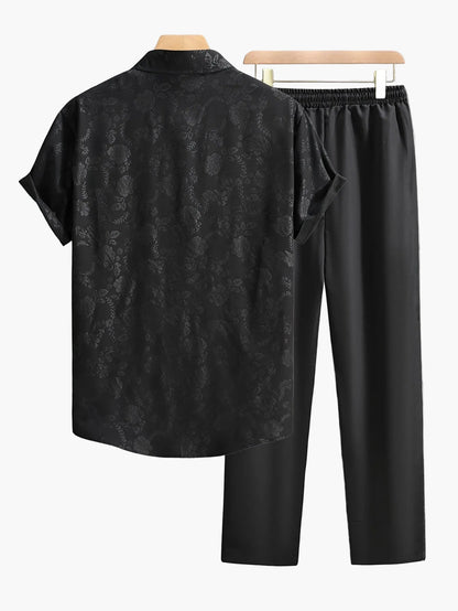Men's Short-Sleeve Shirt Modern Floral Print – Stylish Casual Wear for Summer