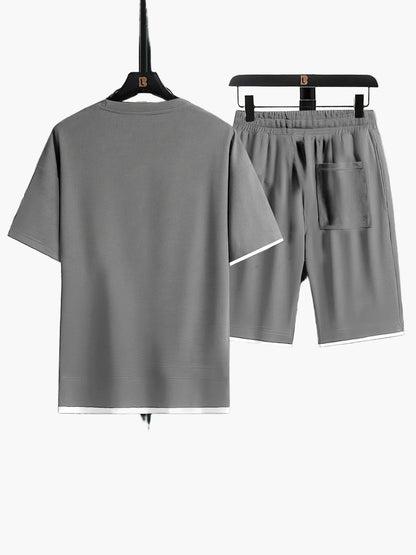 Men's Casual Set Two-Piece Shirt & Shorts Modern Loose Lounge Sport Outfit