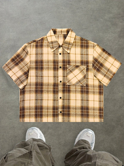 Herren Kurzarm Hemd im modernen Karo-Design – Lässiger Streetstyle für Alltag und Freizeit