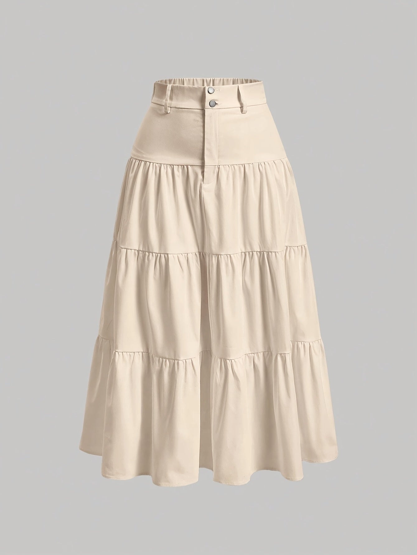 Damen Eleganter Stufenrock mit Hoher Taille für Alltag und Büro