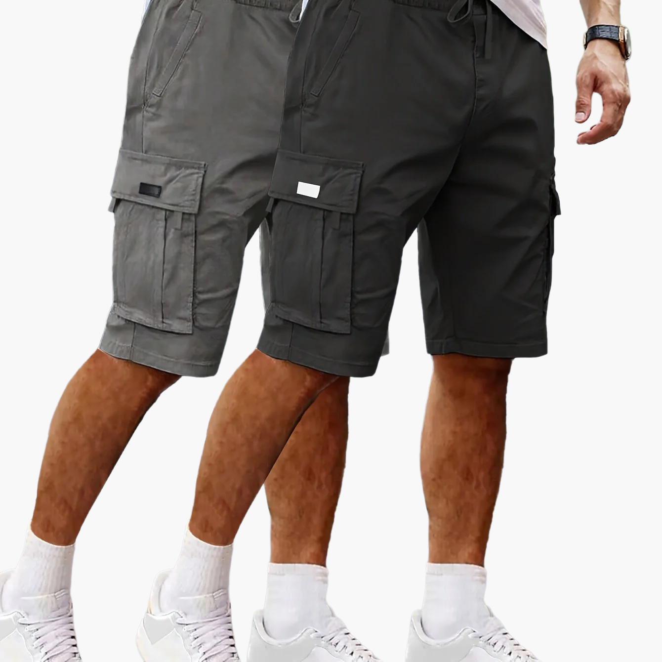Men's Cargo Shorts 2-Pack – Casual Outdoor and Leisure Bermudas with Pockets