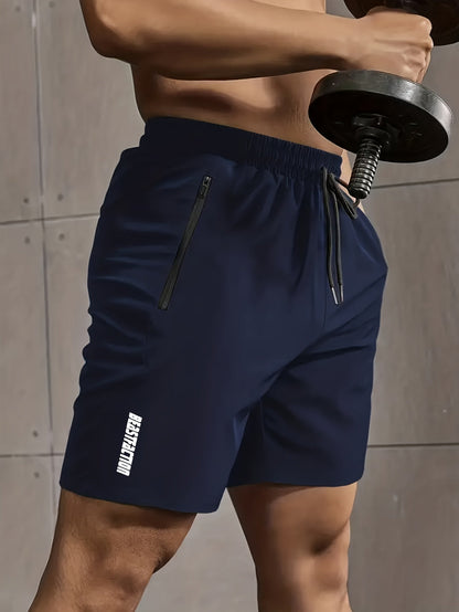 Men's Sports and Fitness Shorts with Zipper Pocket – Ideal for Training & Leisure