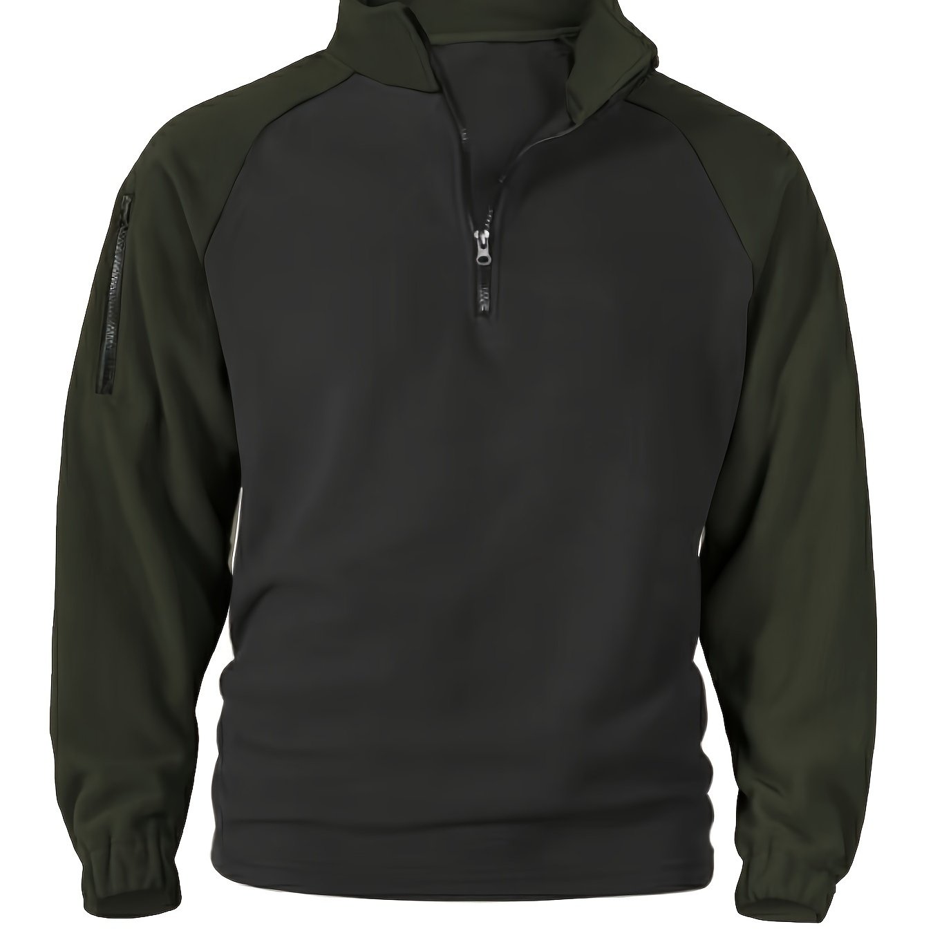 Men's half-zip pullover with fleece look and raglan sleeves