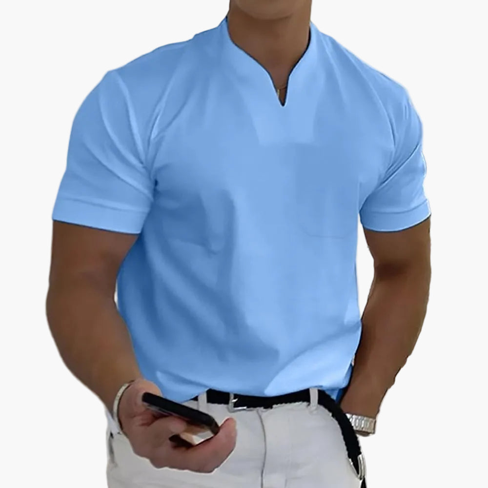 Men's Contemporary Polo Shirt – Stylish Short-Sleeved Shirt for Leisure & Office