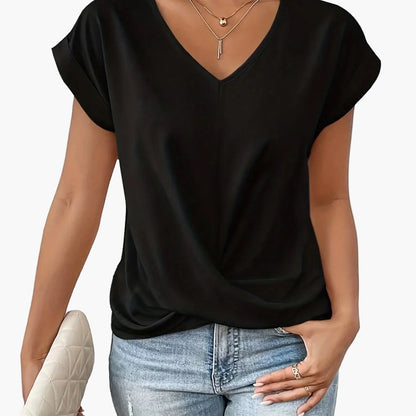 Women's Elegant Wrap Blouse with V-Neck for Everyday and Office