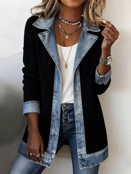 Women's Blazer in Denim Look – Elegant Business Casual Style for Everyday and Office