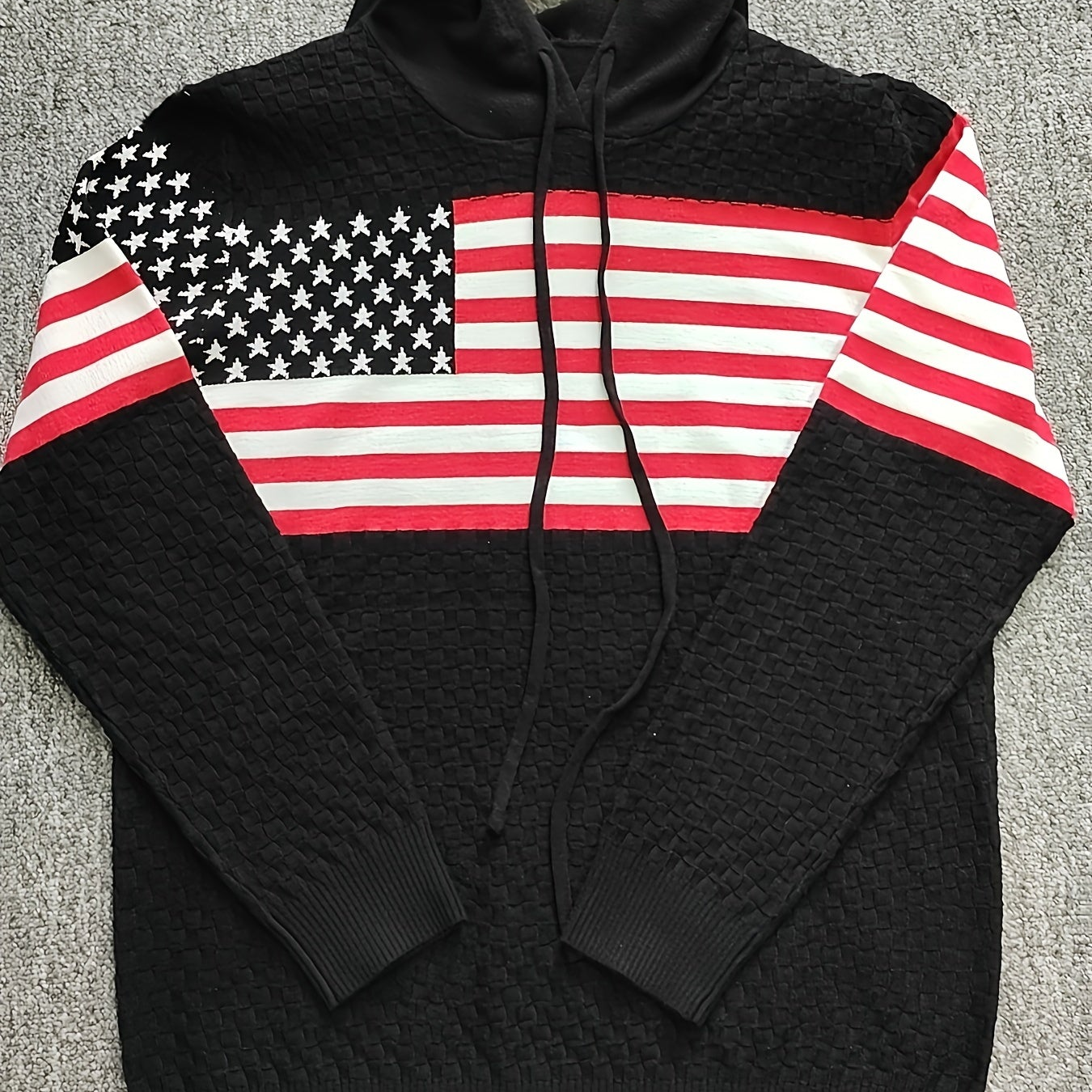 Herren Strick Hoodie Grau Melange mit Kapuze