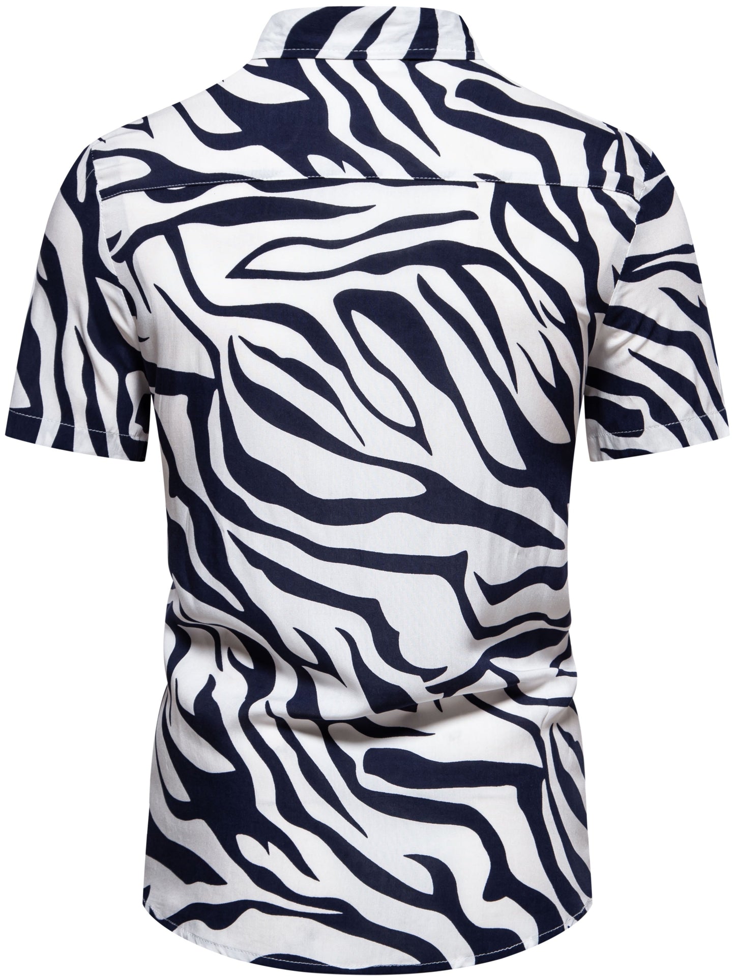Herren Kurzarm Resort Hemd mit Zebra Muster – Modisches Statement für Freizeit und Urlaub
