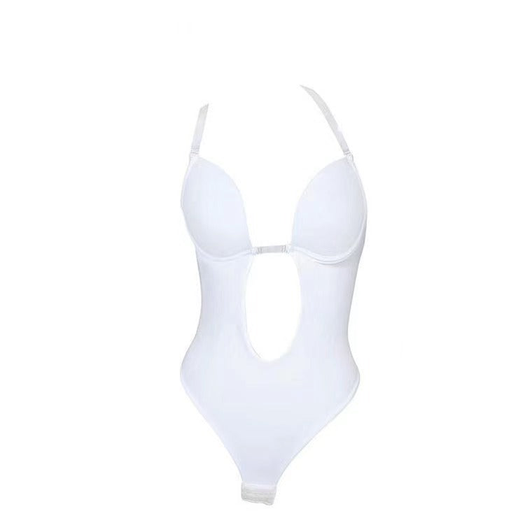 Holly – Eng geschnittene Einteiler mit tiefem V-Ausschnitt und engem Bauch