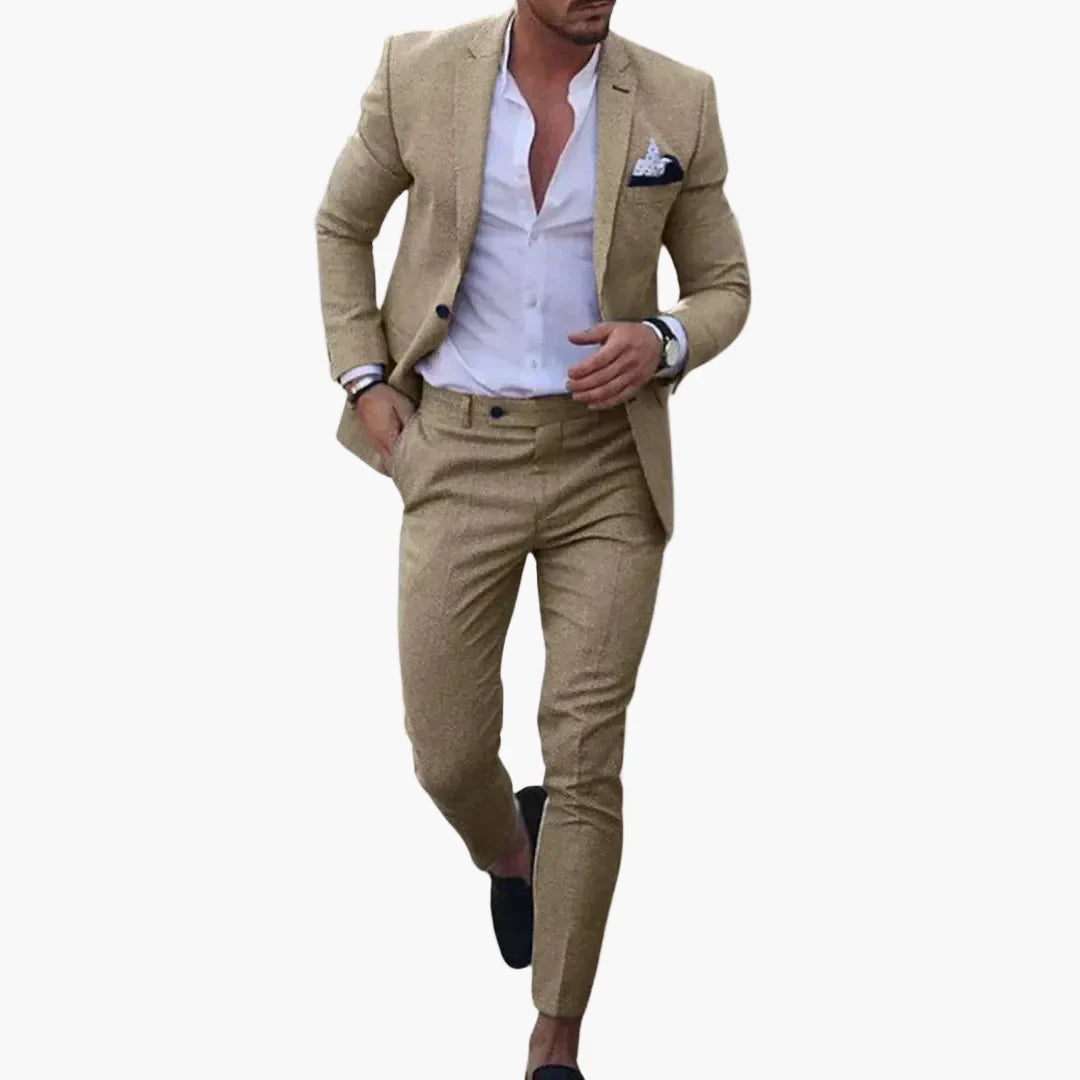 Men's Slim Fit Suit Modern Business & Wedding Two-Piece Set