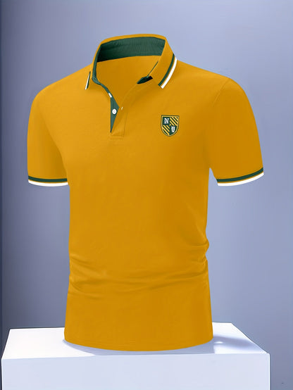 Men's Casual Style Polo Shirt with Contrast Collar – Short Sleeve, Summer, Leisure