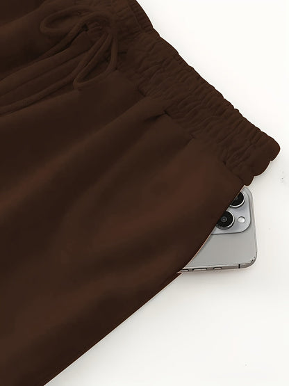 Wide-leg lounge pants with moon phase pattern, elastic waistband