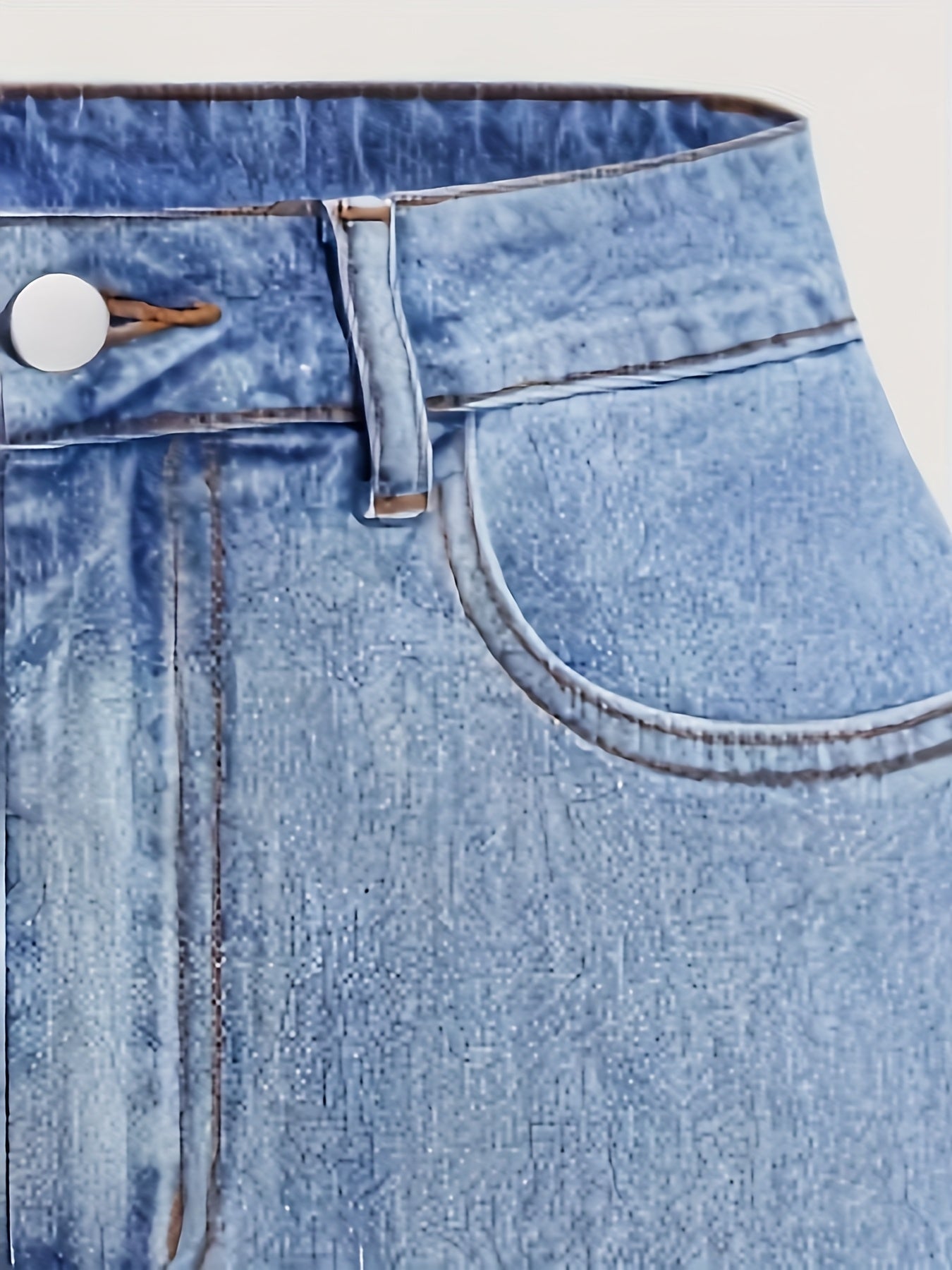 Women's denim mini skirt with pockets and bow detail – Elegant casual look