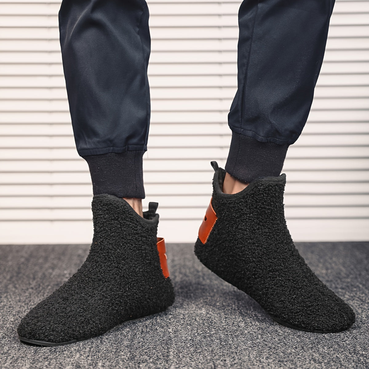 Unisex Teddy Fleece Slipper Ankle Boots, Soft, Warm Faux-Fur Look