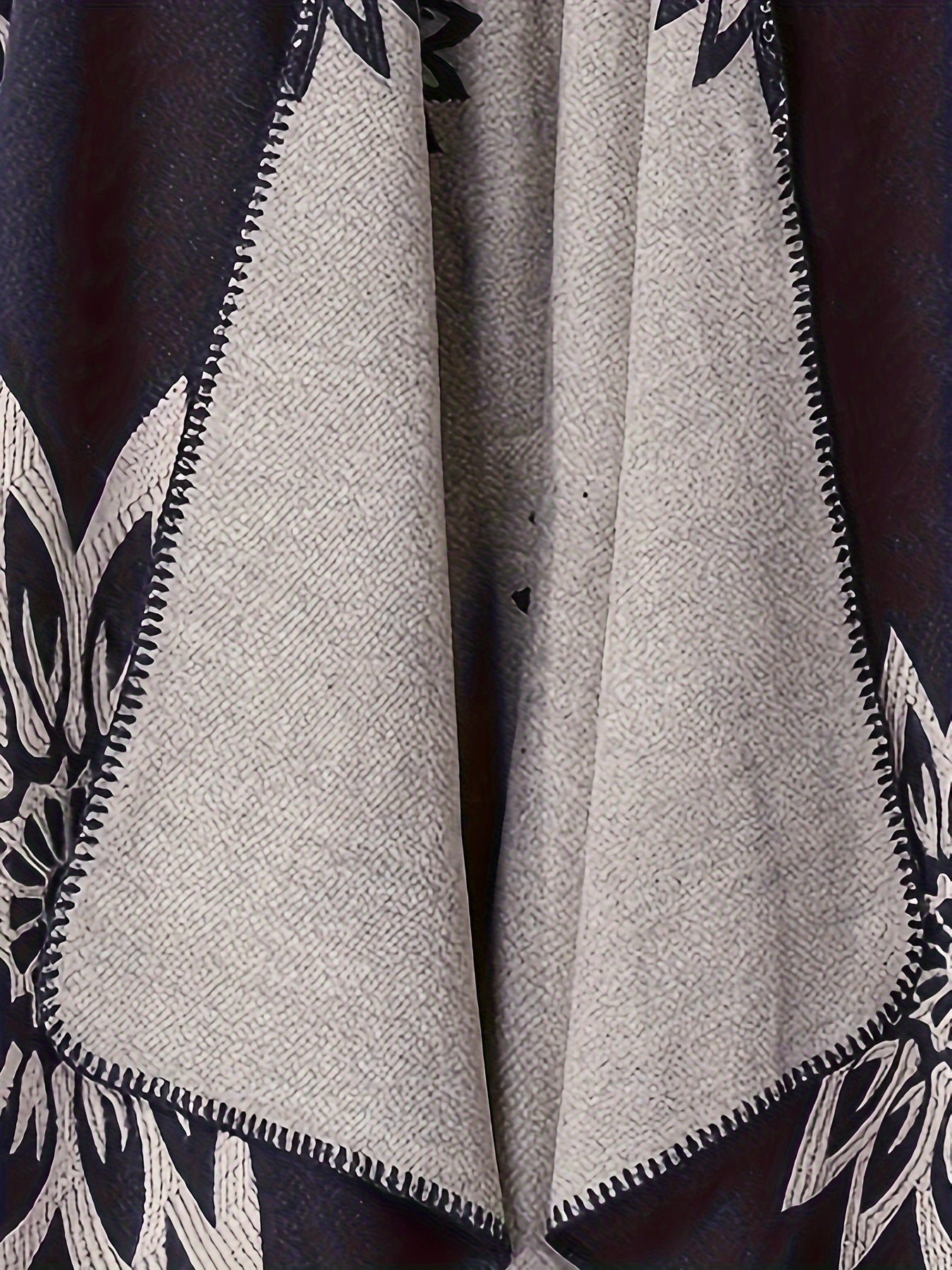 Wickelponcho Damen mit Blumenmuster beidseitig tragbar Decke