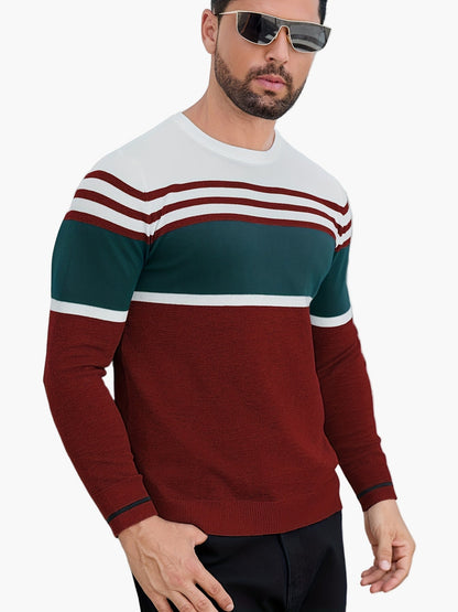 Herren Pullover mit Streifenmuster – Moderner Freizeitpullover für Alltag und Büro