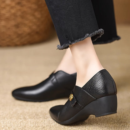 Damen Vintage Mary Jane Schuhe mit Blockabsatz und Blumendetail – Elegante Alltagsschuhe