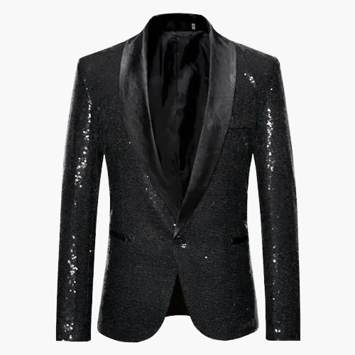 Men's glitter blazer for festive occasions – elegant party blazer with sequins
