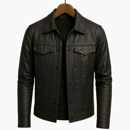 Men's Moto-Inspired Jacket – Timeless Style for Leisure and Everyday Use