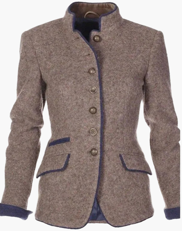 Damen Business-Blazer mit tailliertem Schnitt und Stehkragen – Eleganter Alltags- und Büro-Look