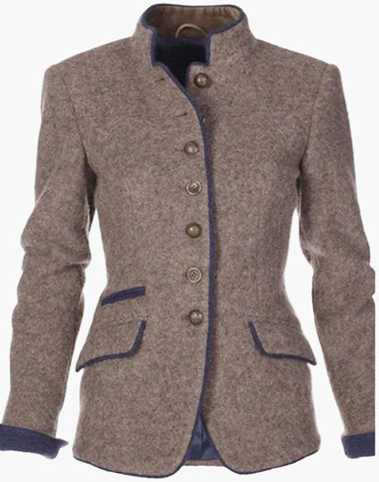 Damen Business-Blazer mit tailliertem Schnitt und Stehkragen – Eleganter Alltags- und Büro-Look