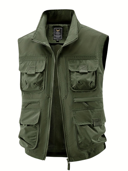 Men's Outdoor Utility Vest with Multiple Pockets for Leisure and Adventure