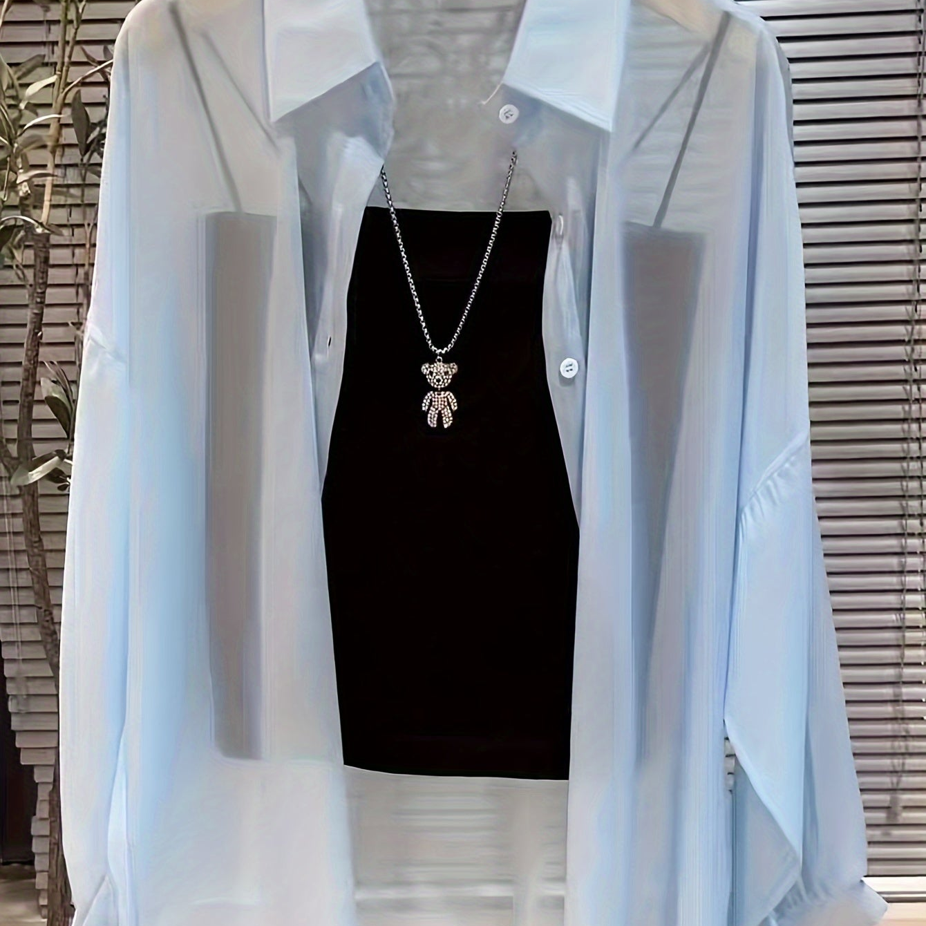Women's Two-Piece Set – Elegant Shirt and Bandeau Top for a Modern Layered Look