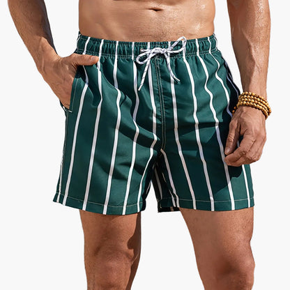 Men's Swim Shorts with Stripe Pattern – Fashionable and Comfortable Swimwear for Beach & Leisure
