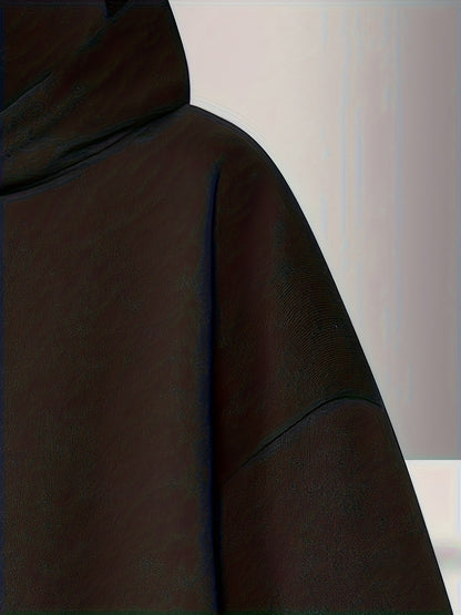 Unisex hooded sweatshirt with zip and star pendant, Black
