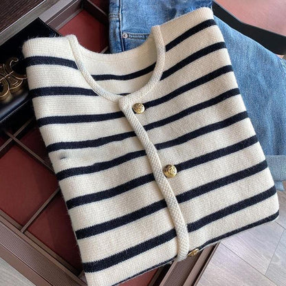 Abigail – Striped Knit Cardigan for Women