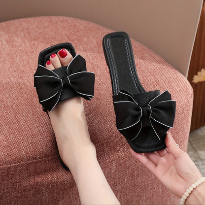 Damen Sandalen mit großer Schleife – Modische Slides für Freizeit und Sommer