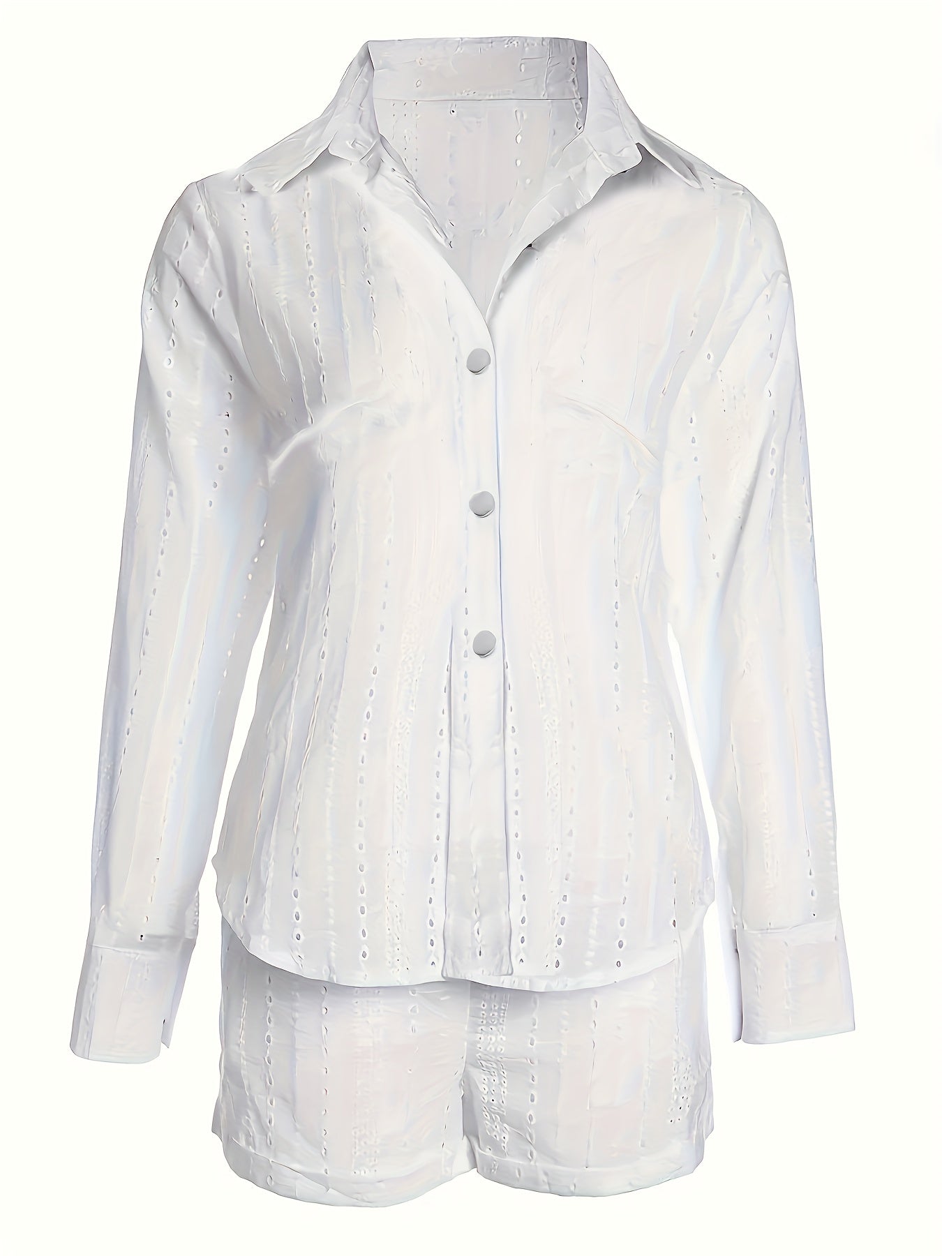 Women's Summer Two-Piece Set – Elegant Casual Outfit with Shirt and Shorts for Leisure & Vacation
