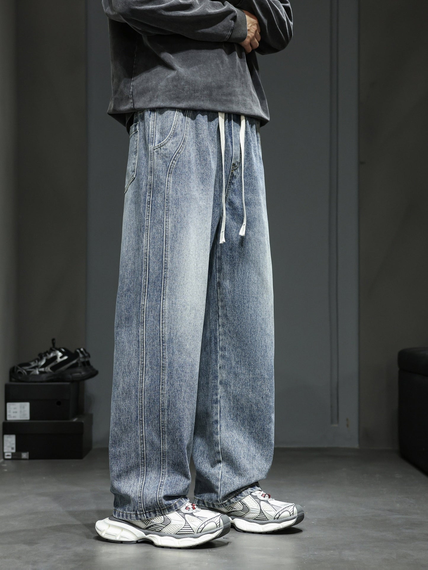 Men's Baggy Jeans Loose Fit Streetwear Casual Pants for Everyday and Going Out