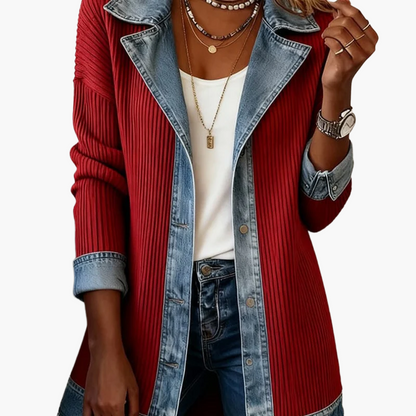 Women's Blazer in Denim Look – Elegant Business Casual Style for Everyday and Office