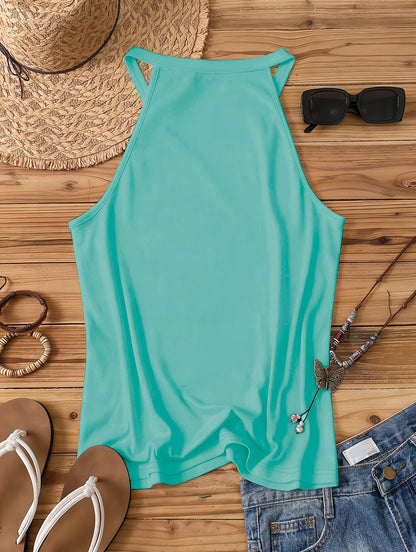 Women's Casual Summer Tank Top – Sun Motif & Quote "Every Little Thing Is Gonna Be All Right" – Casual Shirt