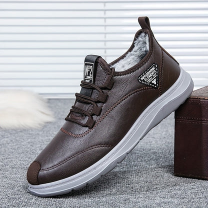 Herren Winterschuhe gefüttert, Freizeitschuhe mit Schnürung, Braun oder Schwarz