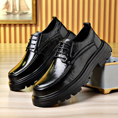 Men's Vintage Lace-Up Shoes for Everyday & Leisure – Fashionable Oxfords with Round Toe